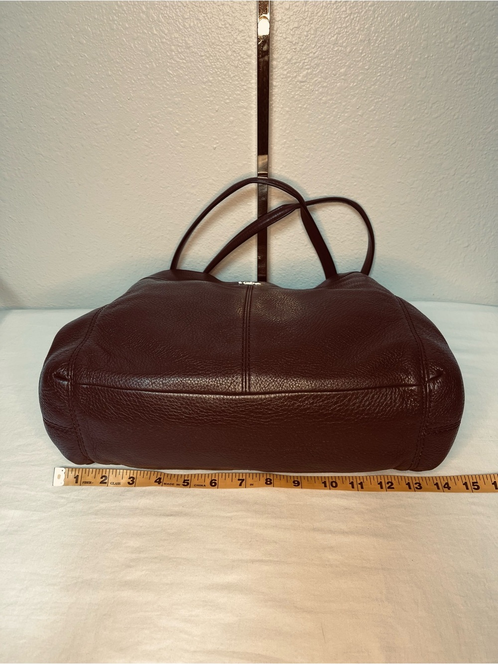 Coach Lexy Pebbled Leather Shoulder Bag in Oxblood - Picture 12 of 15